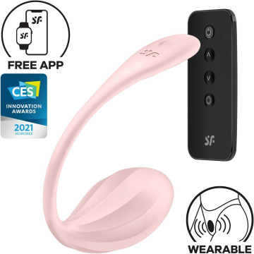 Смарт-віброяйце Satisfyer Ribbed Petal Connect App Rose, керування зі смартфона, пульт ДК – купити