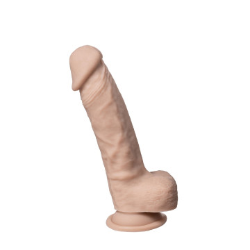 Фалоімітатор SilexD Johnny Real Skin Flesh (7in MODEL 1), суперсофт-силікон+Silexpan, діаметр 3,8см