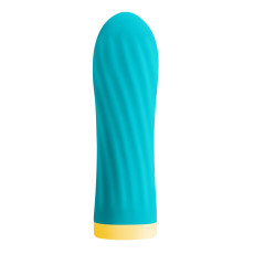 Віброкуля S Pleasures Bullets Twist & Shout Turquoise, бірюзова, ребриста поверхня, 10 режимів