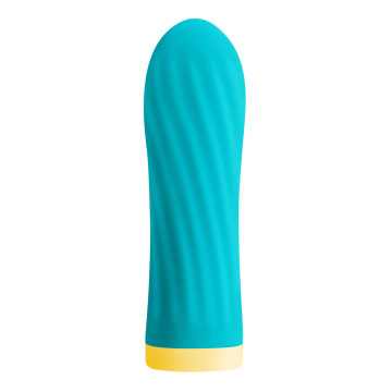 Віброкуля S Pleasures Bullets Twist & Shout Turquoise, бірюзова, ребриста поверхня, 10 режимів – купити