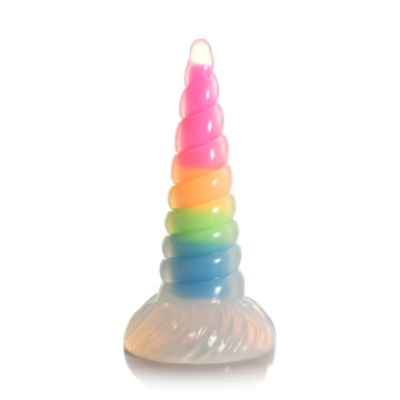 Фентезійний фалоімітатор Creature Cocks Luminescent Rainbow Silicone Dildo – купити