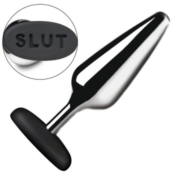 Анальна пробка Master Series Butt Slut Metal & Silicone Butt Plug - Silver – купити