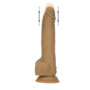 Фалоімітатор з пульсацією Naked ADDICTION Dominic 23см Caramel, пульт ДК, діаметр 4.2 см – купити