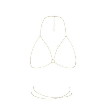 Ланцюжок портупея Bijoux Indiscrets Magnifique Bra Chain - Gold, прикраса на тіло – купити