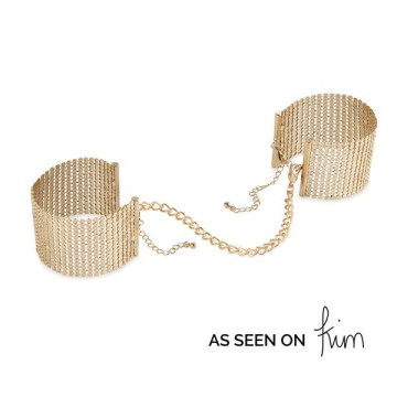 Наручники Bijoux Indiscrets Desir Metallique Handcuffs - Gold, металеві, стильні браслети – купити
