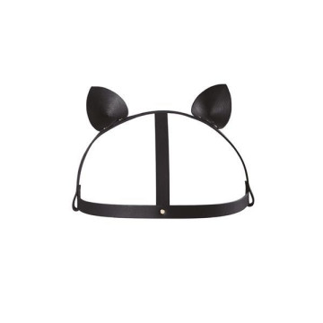 Маска кішечки Bijoux Indiscrets MAZE - Cat Ears Headpiece Black, екошкіра – купити