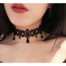 Чокер лента ажурный Black