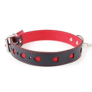 Нашийник з повідцем COLLAR HEART Black and Red – купити