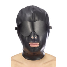 Капюшон для БДСМ зі знімною маскою Fetish Tentation BDSM hood in leatherette with removable mask