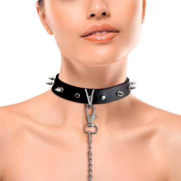 Нашийник з шипами та повідцем Art of Sex - Collar Spikes and Leash – купити