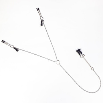 Затискач для сосків та клітора Art of Sex - Nipple and clit clamps Black Pearl – купити