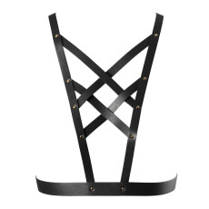 Портупея из экокожи Bijoux Indiscrets Maze - Cross Cleavage Harness Black