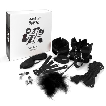 BDSM-набір Art of Sex – Soft Touch BDSM Set, чорний, 9 предметів – купити