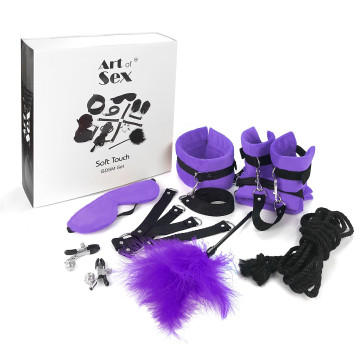 BDSM-набір Art of Sex – Soft Touch BDSM Set, фіолетовий, 9 предметів – купити
