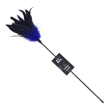 Лоскітка з пером півня Art of Sex – Feather Paddle, синя – купити