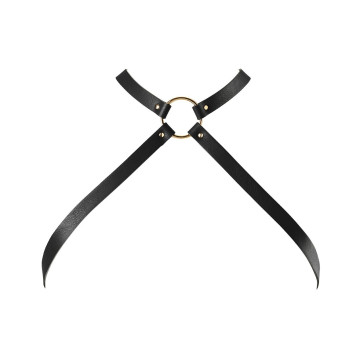 Портупея з екошкіри Bijoux Indiscrets MAZE — Cross Chest Harness Black – купити