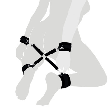 Хрестовина з натуральної шкіри Art of Sex – 4 Way Connector, чорний – купити