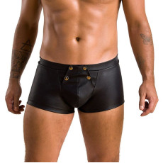 Чоловічі шкіряні боксери з клапаном Passion 050 SHORT PATRICK L/XL Black