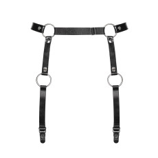 Гартеры Obsessive A741 garter belt black O/S, искусственная кожа