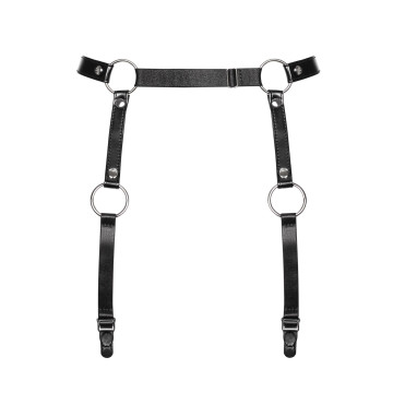 Гартери Obsessive A741 garter belt black O/S, штучна шкіра – купити