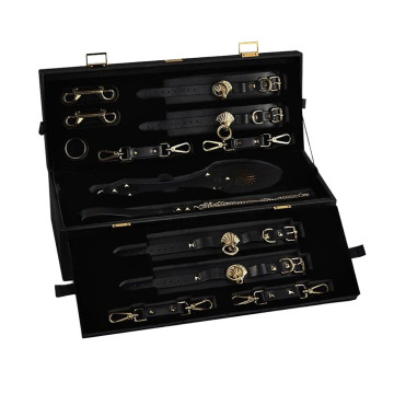 Розкішний набір для BDSM Zalo Bondage Play Kit, 10 аксесуарів у кейсі, шкіра, кристал Swarovski – купити