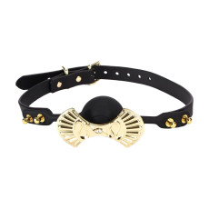 Розкішний силіконовий кляп Zalo Silicone Ball Gag Black, кристал Swarovski, шкіряний ремінець