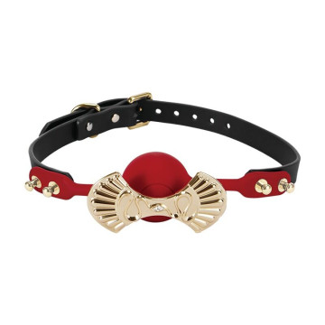 Розкішний силіконовий кляп Zalo Silicone Ball Gag Red, кристал Swarovski, шкіряний ремінець – купити