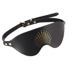 Розкішна маска на очі Zalo Blindfolds Black, натуральна шкіра
