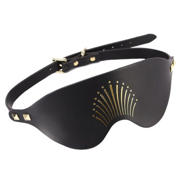 Розкішна маска на очі Zalo Blindfolds Black, натуральна шкіра – купити