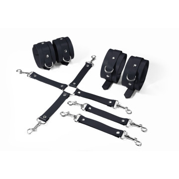 Набір для БДСМ 3 в 1 Feral Feelings BDSM Kit 3 Black, black, наручники, поножі, хрестовина – купити