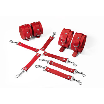 Набір для БДСМ 3 в 1 Feral Feelings BDSM Kit 3 Red, red, наручники, поножі, хрестовина – купити