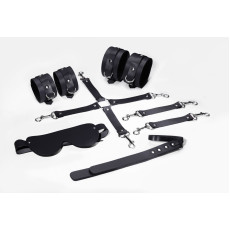 Набір для БДСМ 5 в 1 Feral Feelings BDSM Kit 5 Black, наручники, поножі, хрестовина, маска, падл