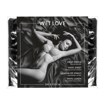 Простирадло з вінілу Fetish Tentation Black 220x200, чорне – купити