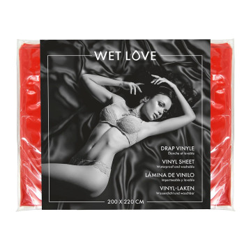 Простирадло з вінілу Fetish Tentation Red 220x200, червоне – купити