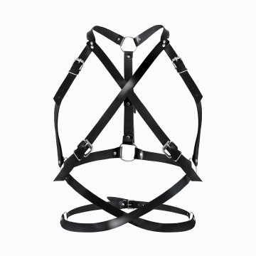 Портупея жіноча Art of Sex - Agnessa Leather harness, Чорний L-2XL – купити