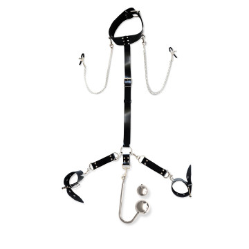 Бондажний набір з металевим анальним гаком Art of Sex Beatrice Bondage set with anal hook № 4 – купити