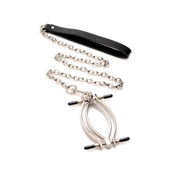Затискач для статевих губ Master Series: Pussy Tugger Adjustable Vagina Clamp with Chain – купити