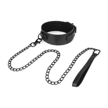 Нашийник з повідцем Bedroom Fantasies: Faux Leather Collar & Chain – купити