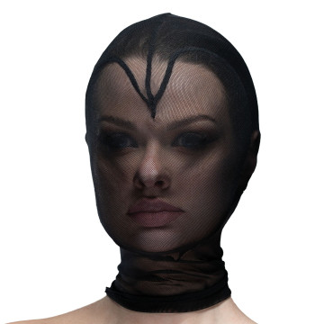 Маска серце сітка із повністю закритим обличчям Feral Feelings - Hearts Mask Black/Black – купити
