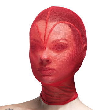 Маска серце сітка із повністю закритим обличчям Feral Feelings - Hearts Mask Red/Red – купити