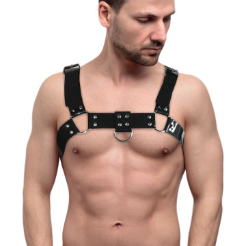 Чоловіча портупея на груди Feral Feelings - Bulldog Harness Black – купити