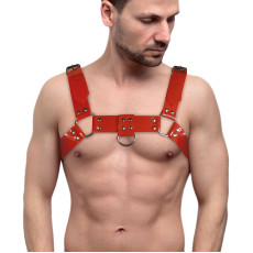 Чоловіча портупея на груди Feral Feelings - Bulldog Harness Red