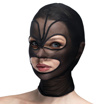 Маска серце сітка з відкритим ротом та очима Feral Feelings - Hearts Mask Black/Black – купити