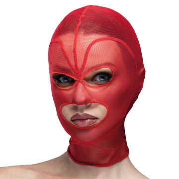 Маска серце сітка з відкритим ротом та очима Feral Feelings - Hearts Mask Red/Red – купити