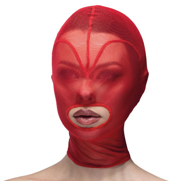 Маска серце сітка з відкритим ротом Feral Feelings - Hearts Mask Red/Red – купити