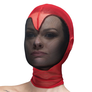 Маска серце сітка із повністю закритим обличчям Feral Feelings - Hearts Mask Red/Black – купити