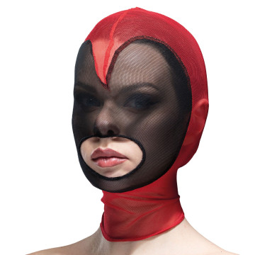 Маска серце сітка з відкритим ротом Feral Feelings - Hearts Mask Red/Black – купити
