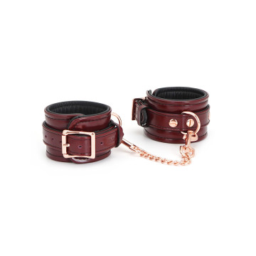 Кожаные наручники Liebe Seele Wine Red Wrist Cuffs, съемная цепочка-крепление – купить