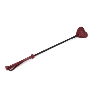 Шльопалка-сердечко Liebe Seele Wine Red Riding Crop with Heart-Shape Tip, натуральна шкіра – купити