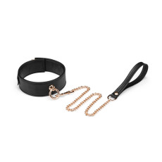Ошейник с поводком Liebe Seele Black Organosilicon Collar with Leash